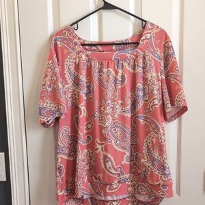 Paisley Print Women's Top - Pink